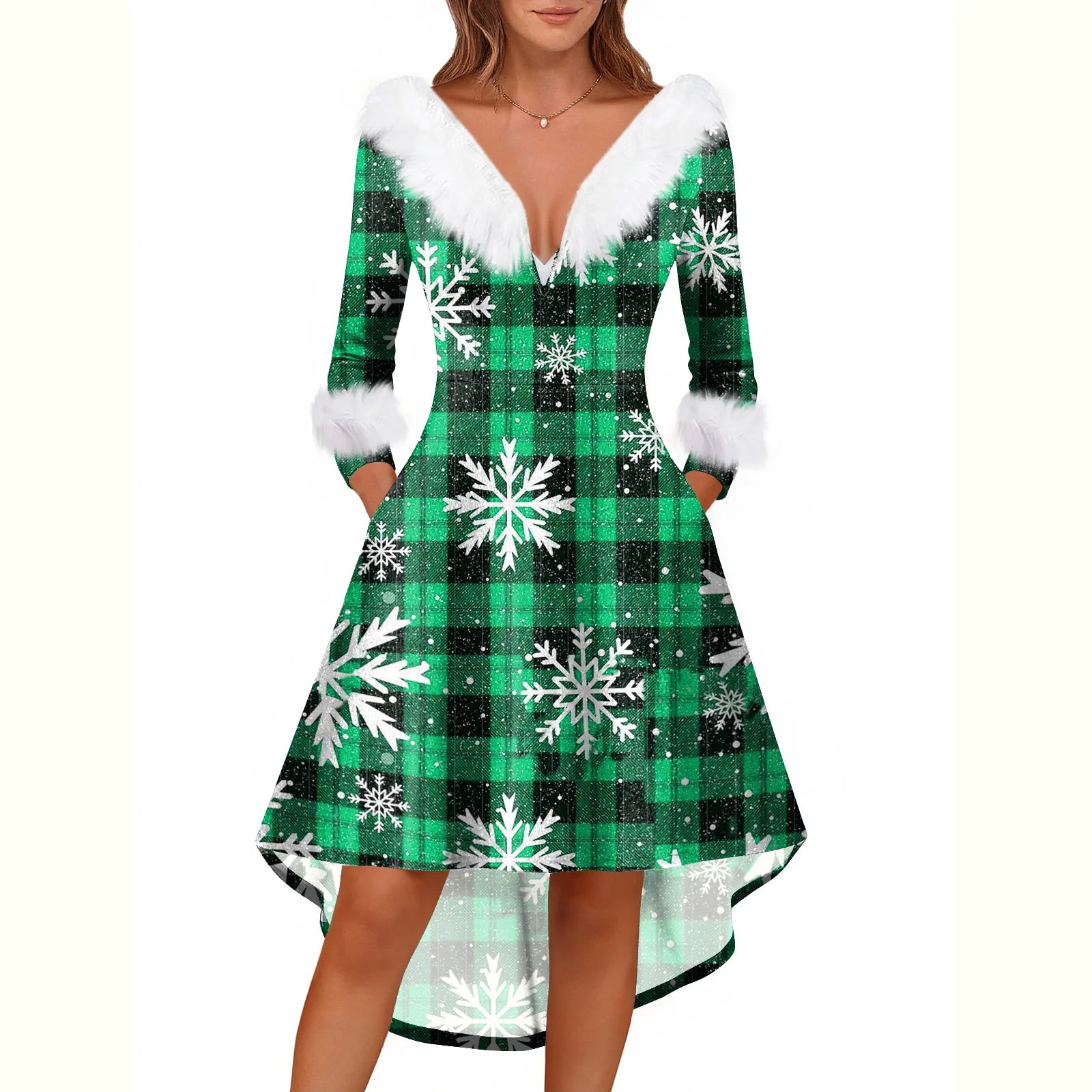 Ladies Christmas Printed Dress