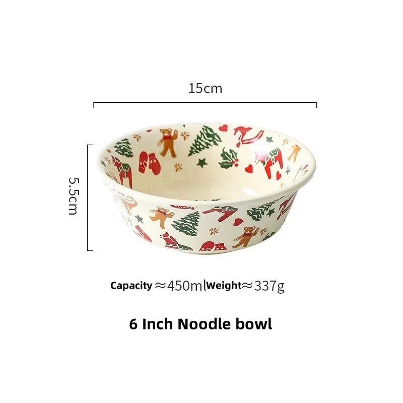 Christmas Ceramic Tableware Retro Bowls