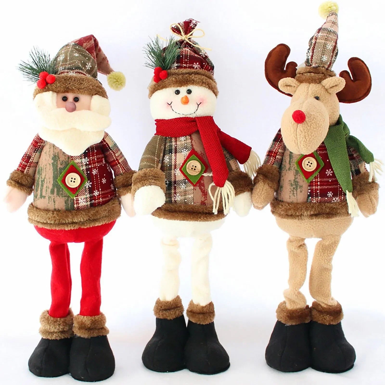 Christmas Santa Snowman-Reindeer Christmas Decoration table Mantel Decoration Plush Dolls