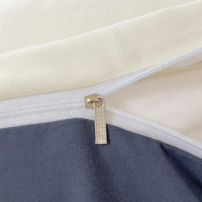 2-side Solid Color Brush Fabric Bed Set- 4 Pieces