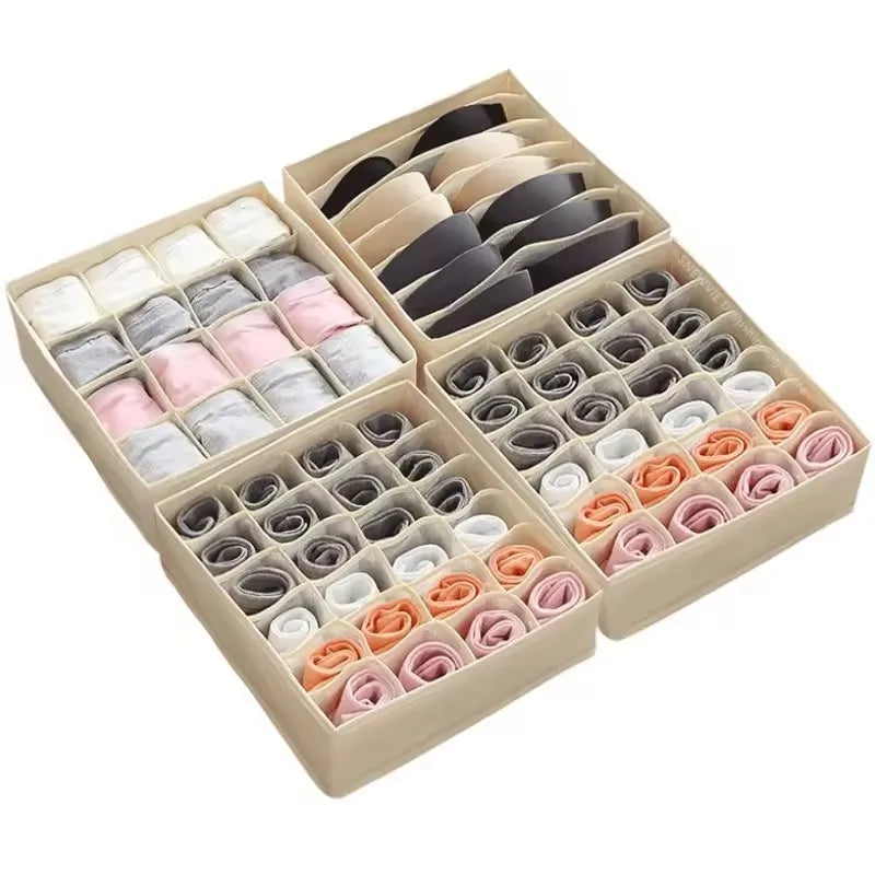 Foldable Underwear Organizer Box – Drawer Divider for Bras, Panties, Socks & Closet Storage