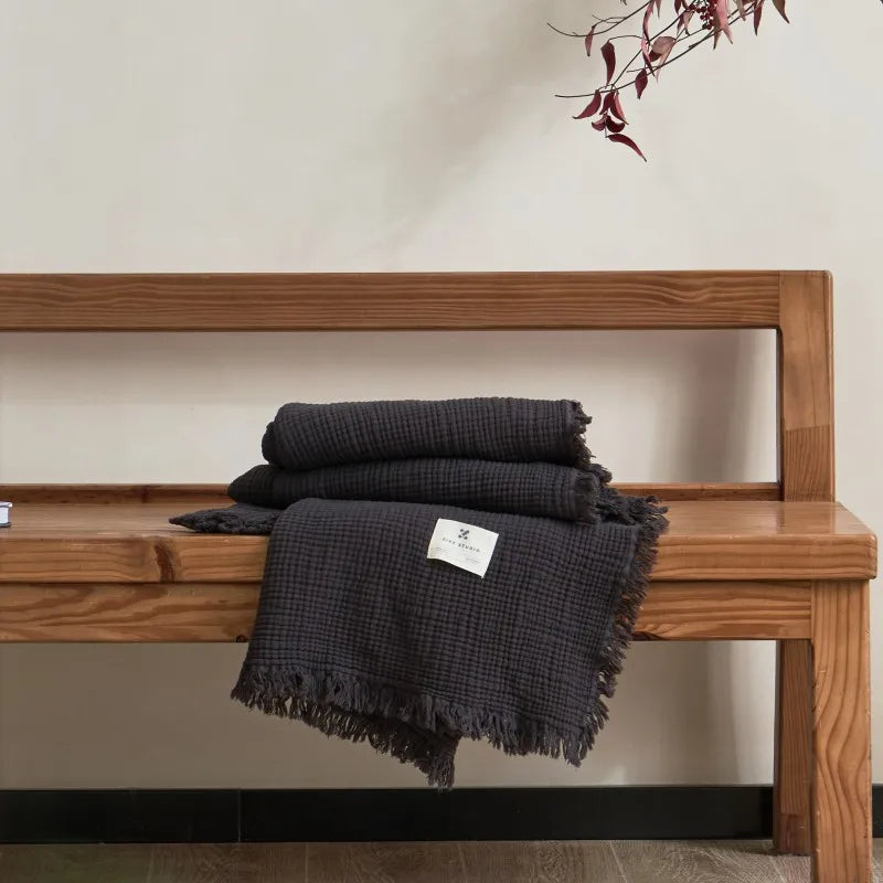 Soft, Anti-Pilling, Yarn-Dyed Knit Blanket for Sofa, Bed & More