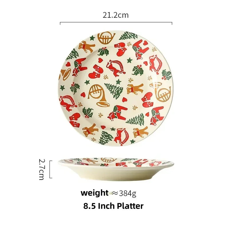 Christmas Ceramic Tableware Retro Bowls