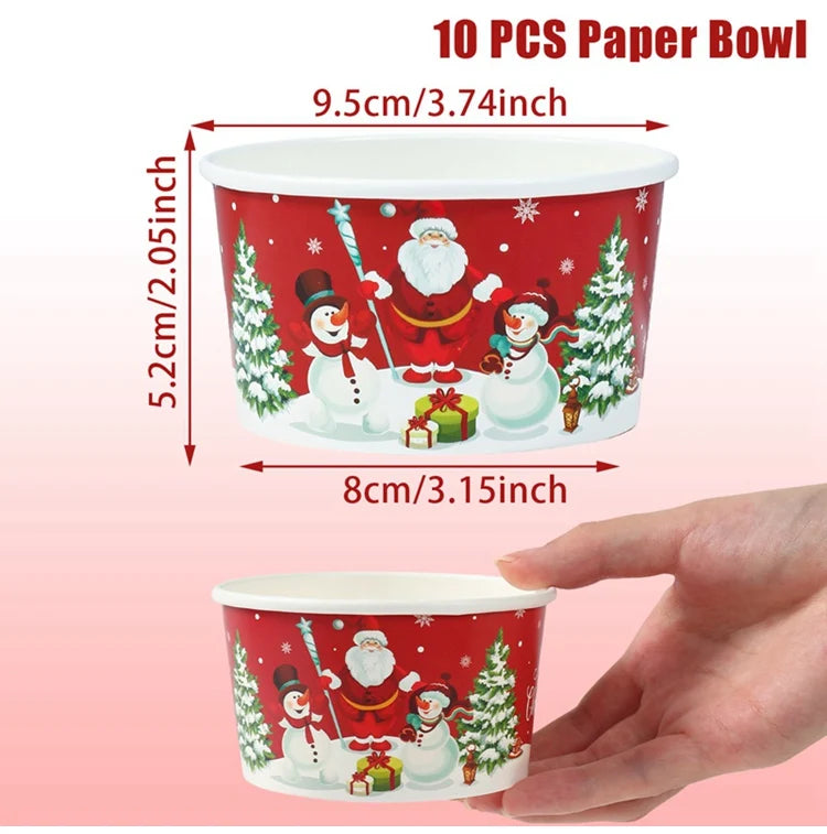 Christmas Santa Claus Disposable paper Bowls