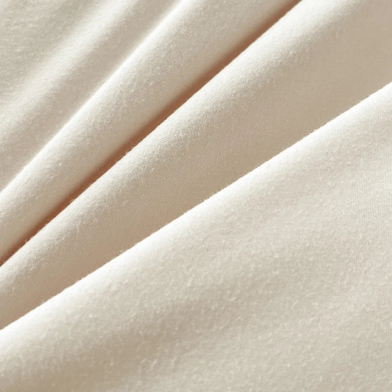 2-side Solid Color Brush Fabric Bed Set- 4 Pieces