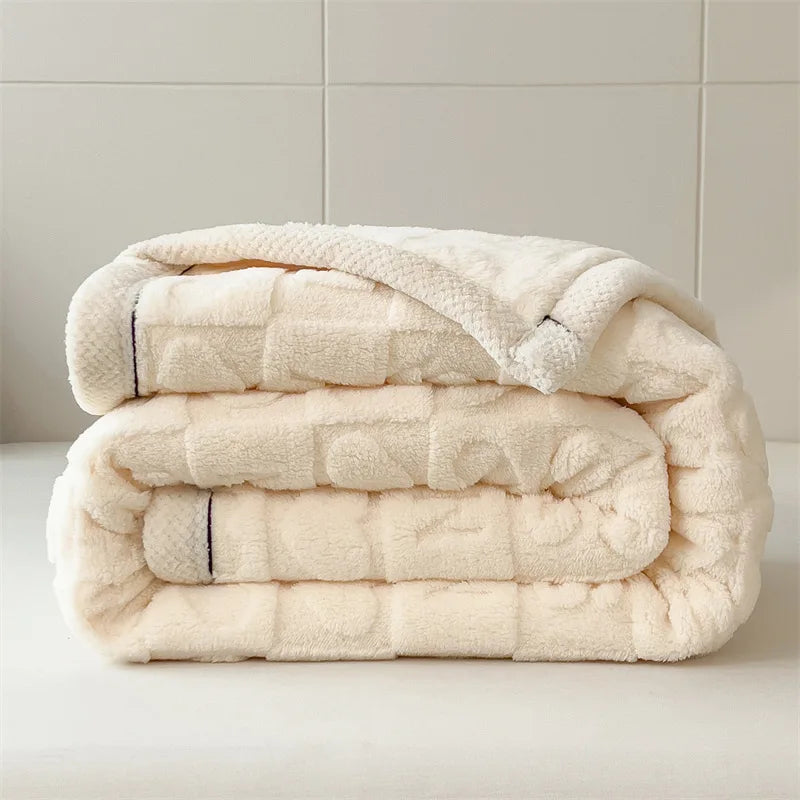 Warm Coral Velvet Throw Blanket