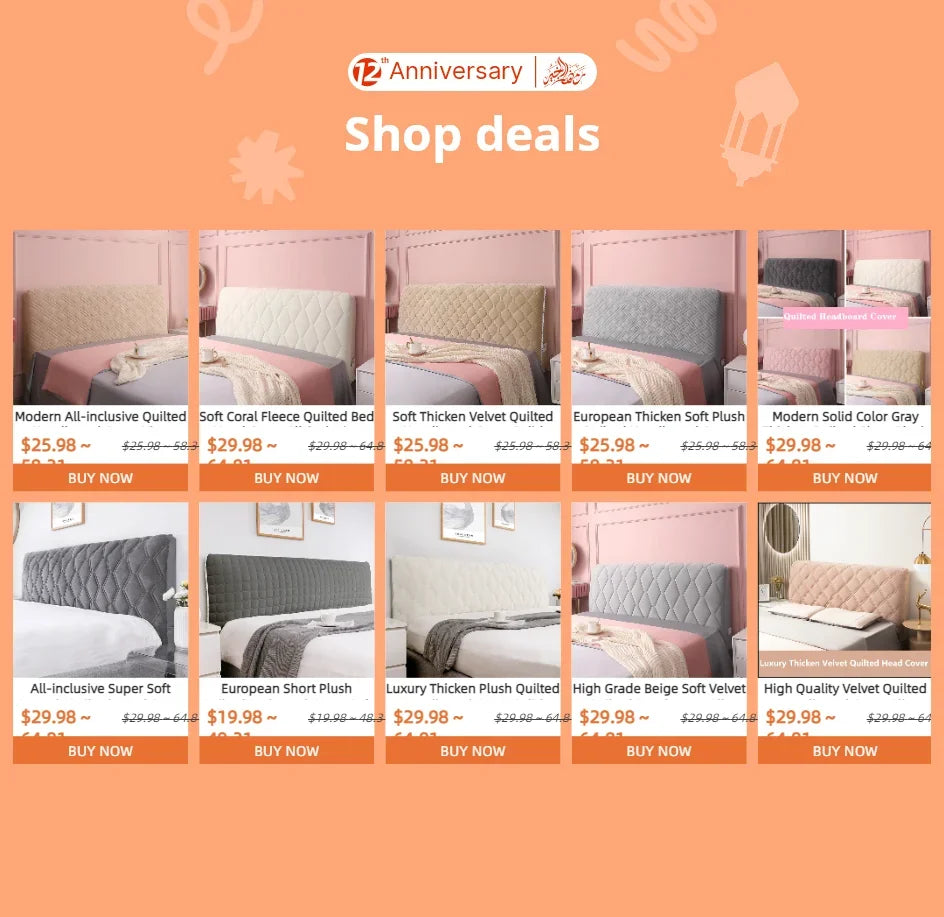 High Grade Short Plush Quilted Headboard Cover Luxury Soft Thick Velvet Bed Head Cover All-inclusive Bedside Protector Cover