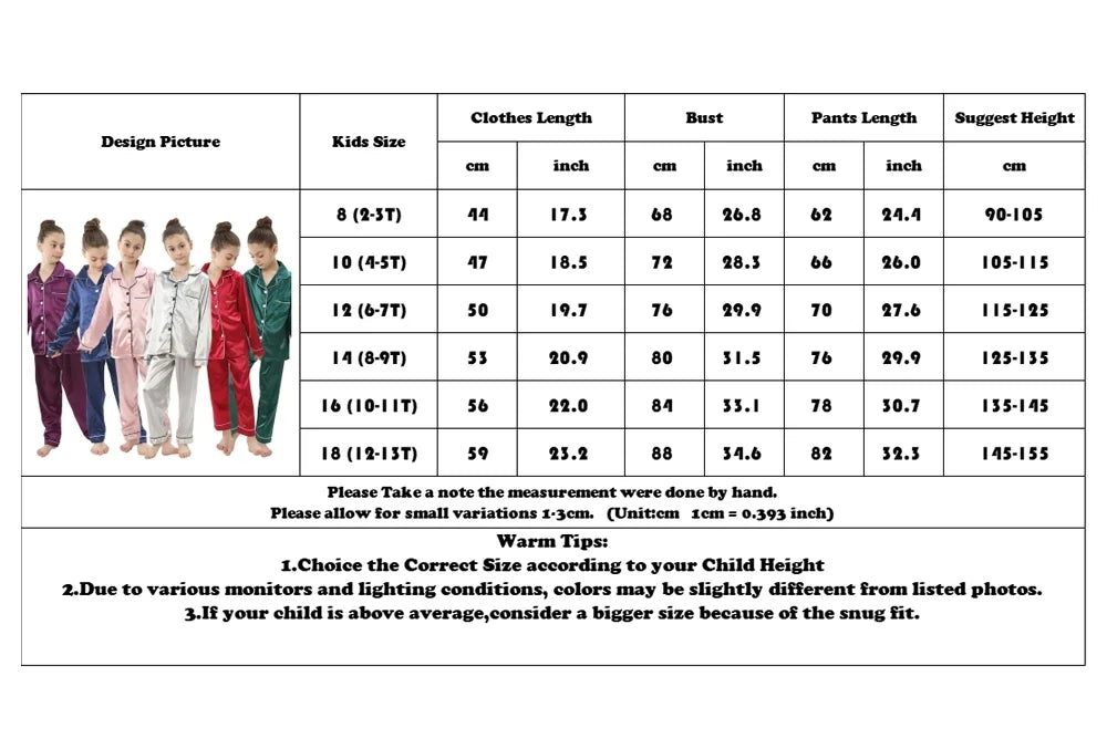 Unisex Christmas  Red Green Gold satin Pajamas 2-13 Years kids