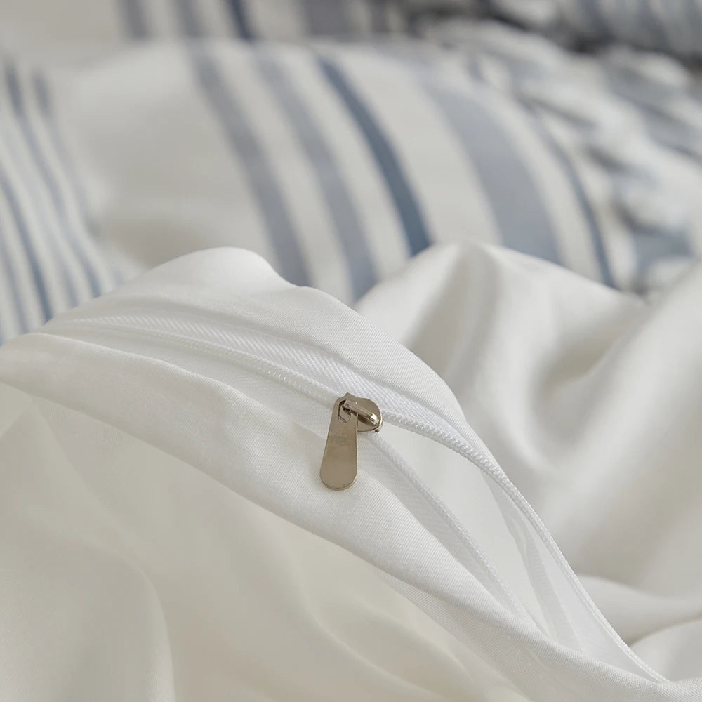 3-Pc Tassel Duvet Cover Set – Soft Polyester, All-Season