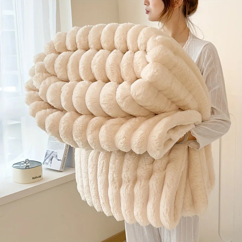 Soft Solid Color Rabbit Velvet Blanket