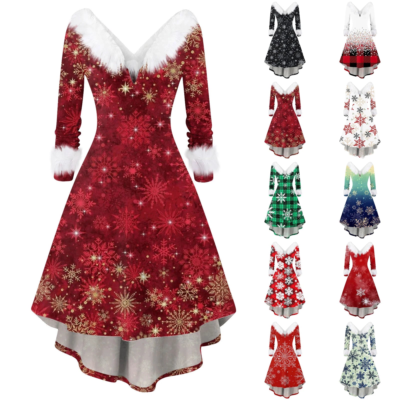 Ladies Christmas Printed Dress