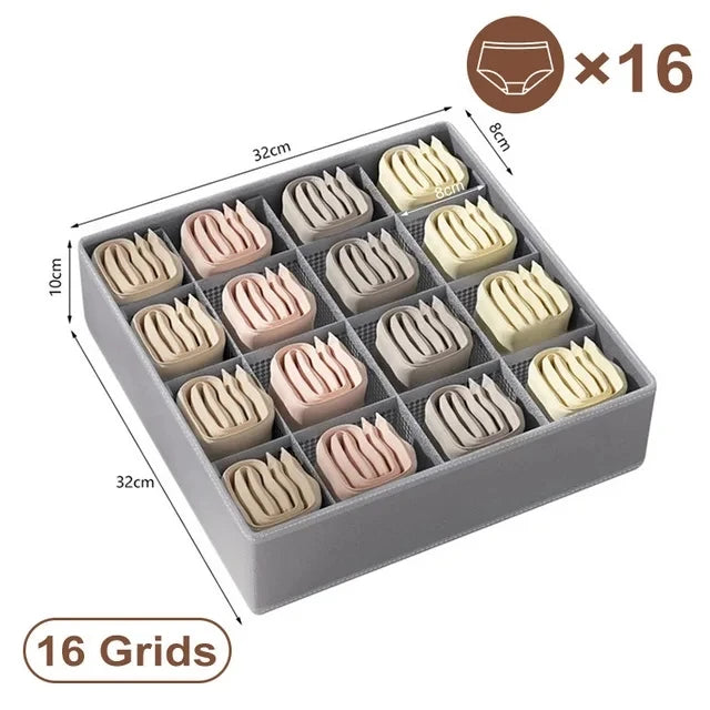 Foldable Underwear Organizer Box – Drawer Divider for Bras, Panties, Socks & Closet Storage