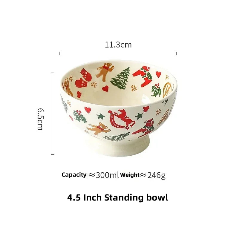 Christmas Ceramic Tableware Retro Bowls