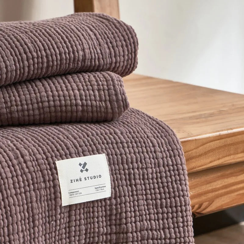 Soft, Anti-Pilling, Yarn-Dyed Knit Blanket for Sofa, Bed & More