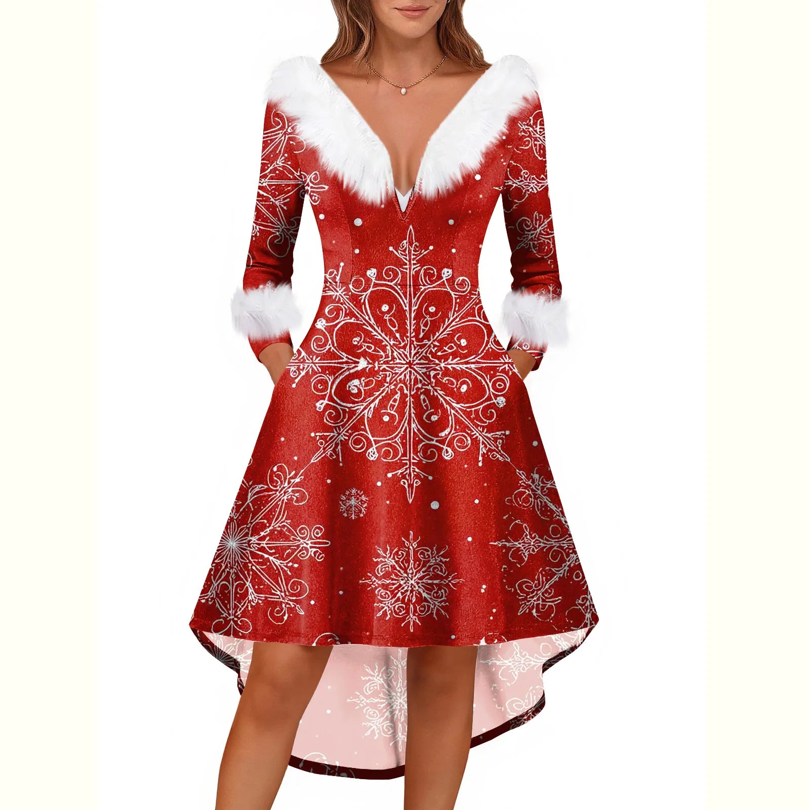 Ladies Christmas Printed Dress