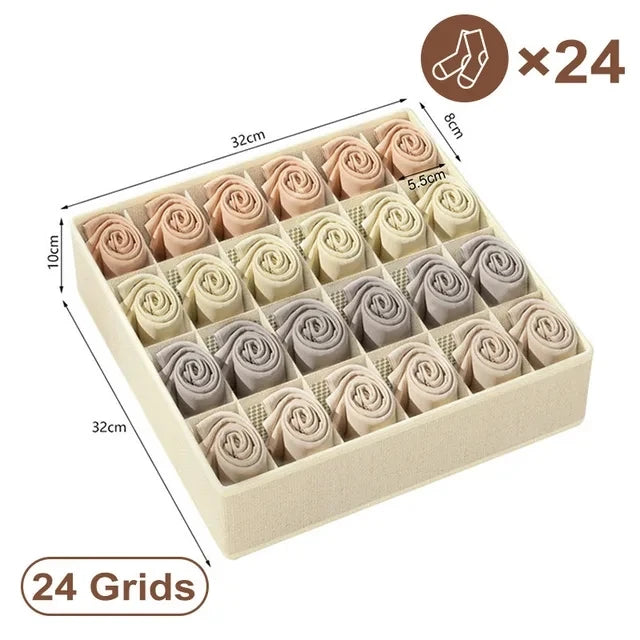Foldable Underwear Organizer Box – Drawer Divider for Bras, Panties, Socks & Closet Storage