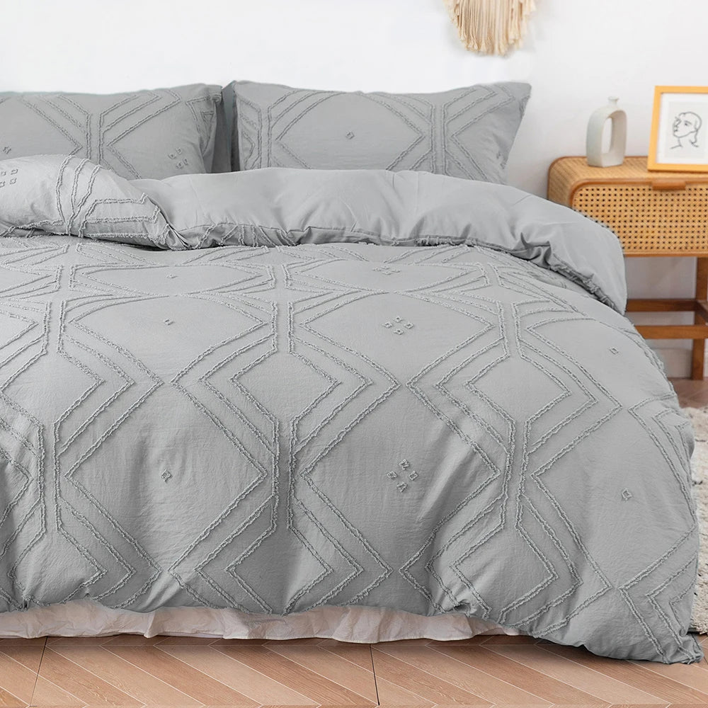 Tufted Duvet Cover – 3-Piece Bedding Set