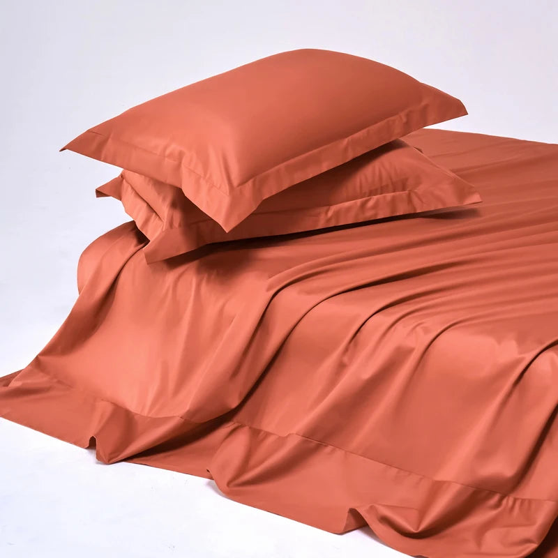 High End Egyptian Cotton Bed Sheet Set 1000TC Fitted Sheet Flat Top Sheets Pillowcase Luxury Bedding Set Double King Queen Size