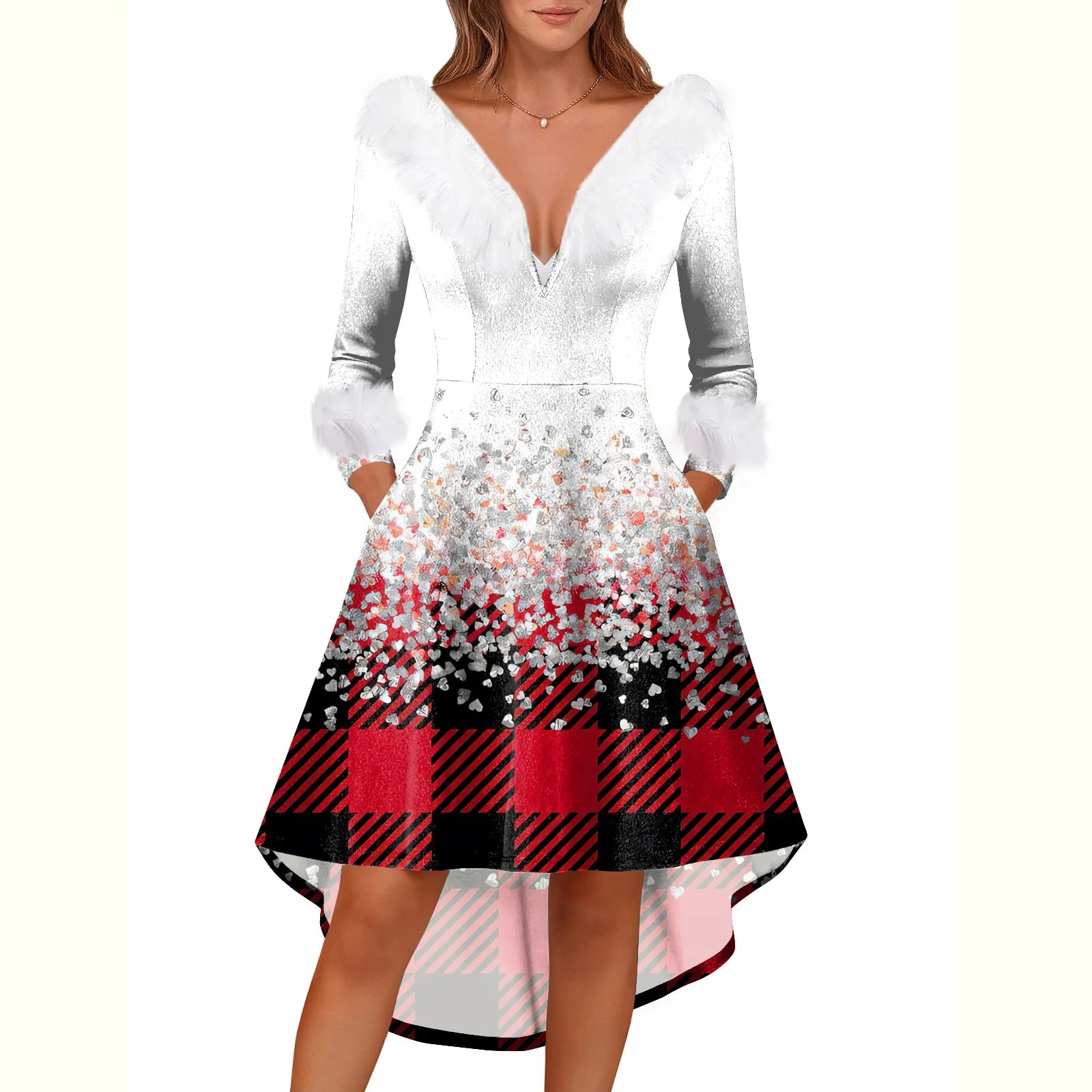 Ladies Christmas Printed Dress