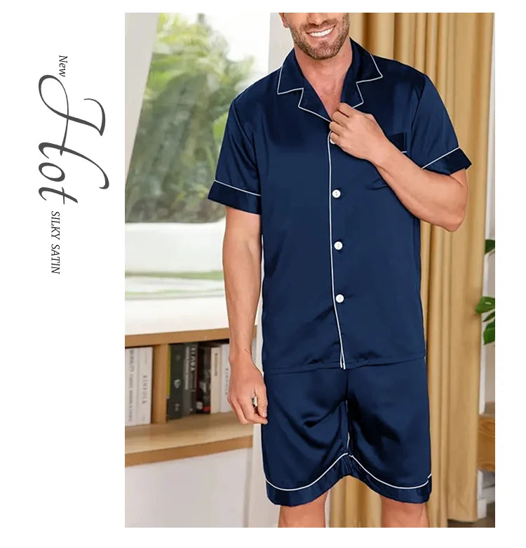 Men Satin Pajama Set