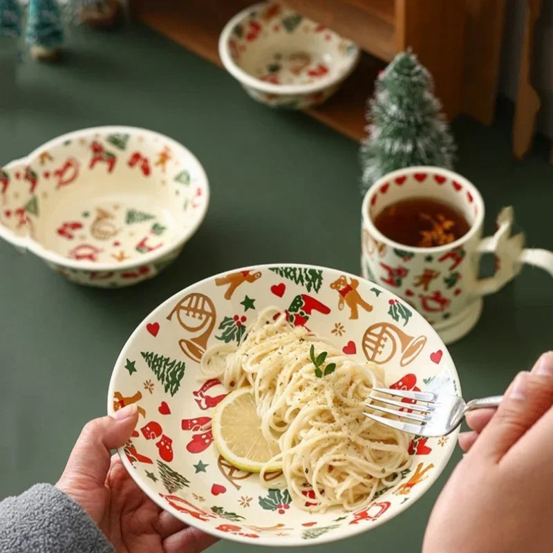 Christmas Ceramic Tableware Retro Bowls