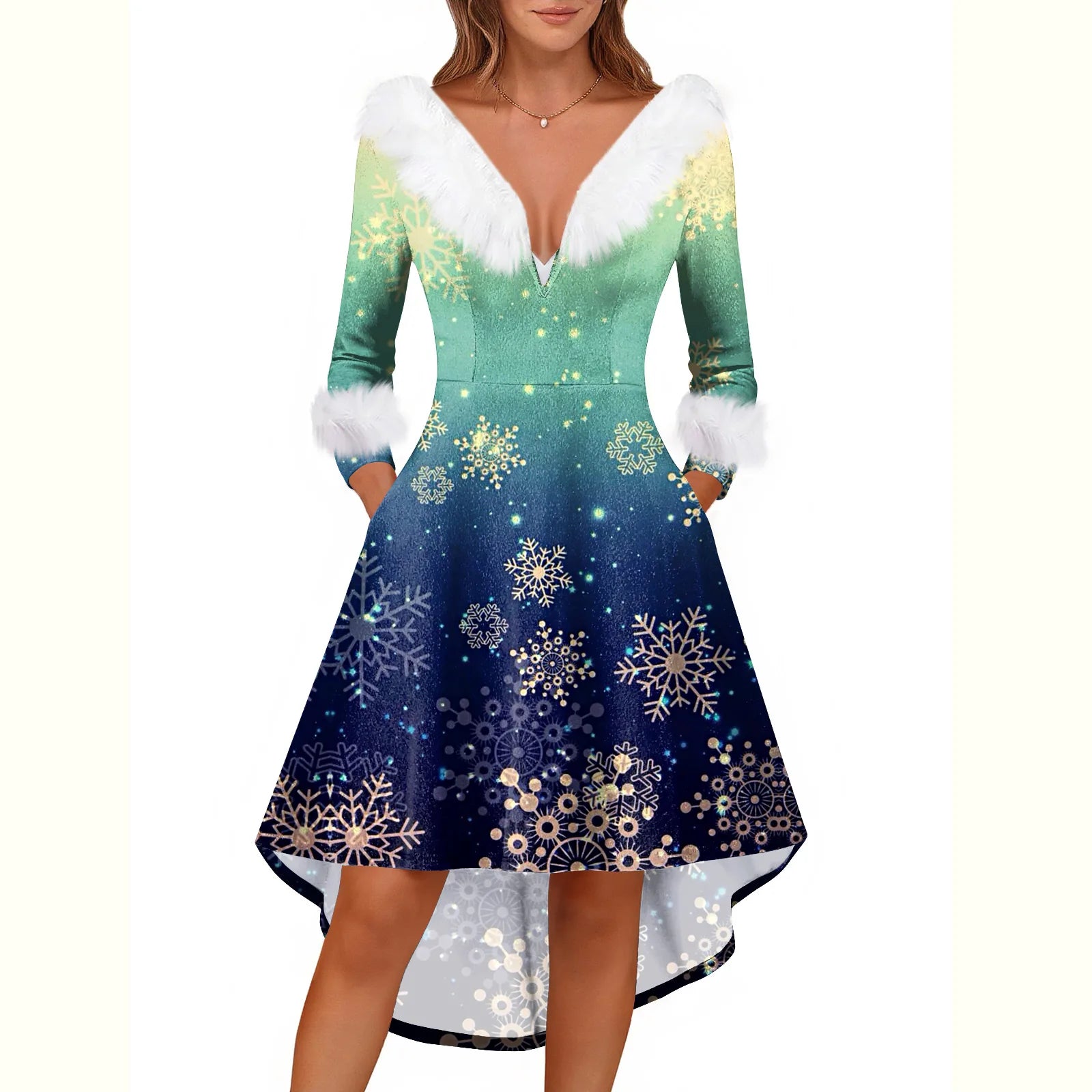 Ladies Christmas Printed Dress
