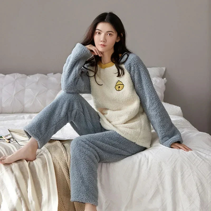 Thickened Warm Flannel Women Pajamas