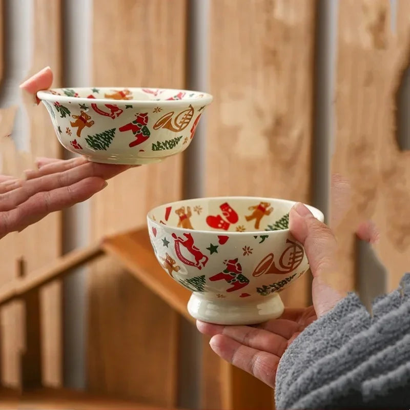 Christmas Ceramic Tableware Retro Bowls