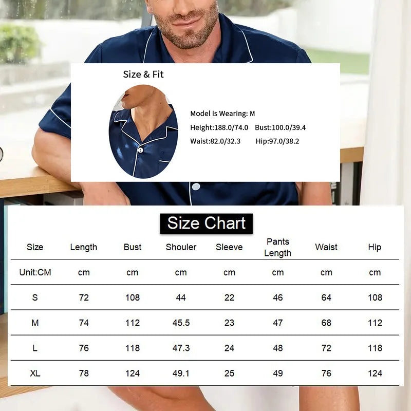 Men Satin Pajama Set