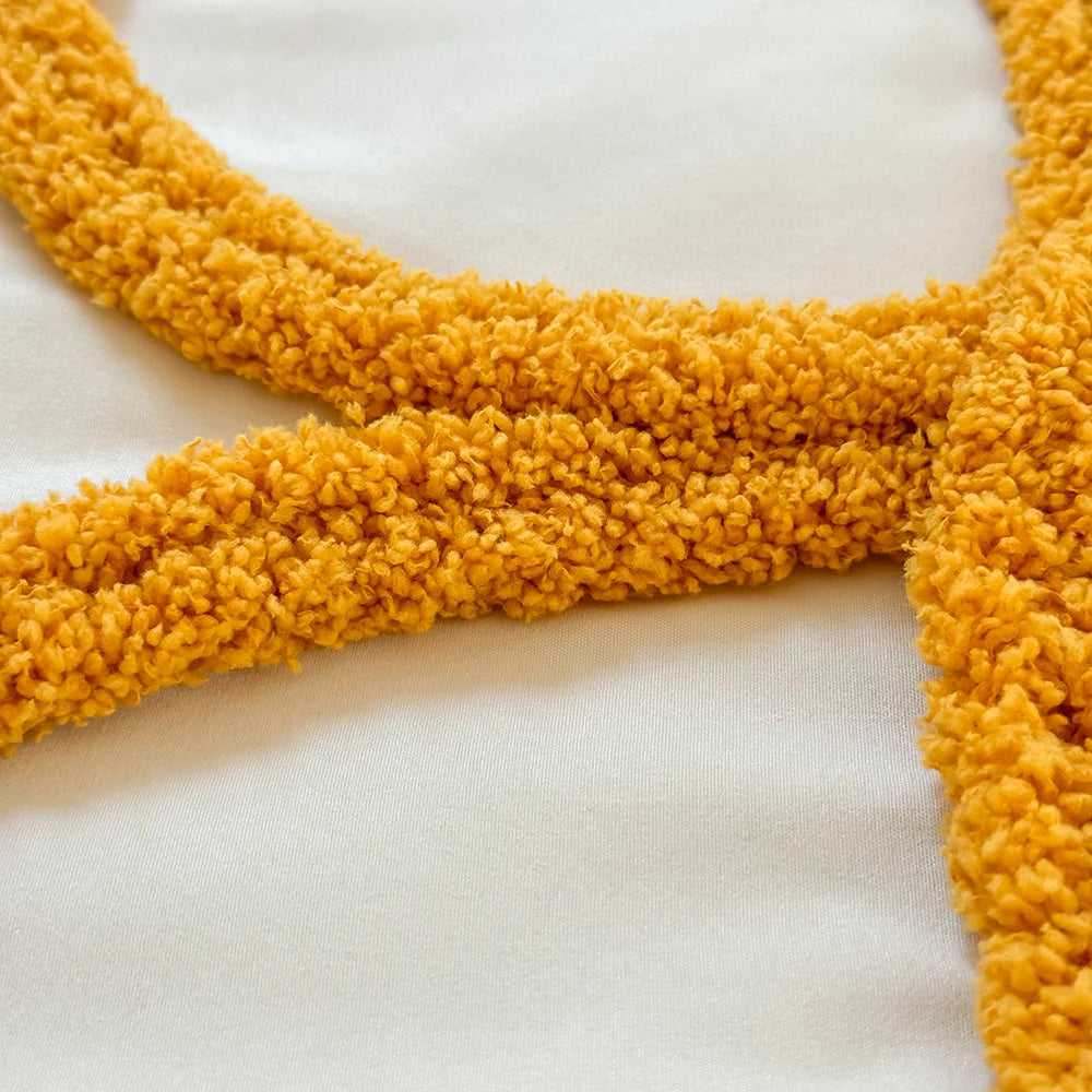 3-piece yellow tufted bowknot bedding cover set