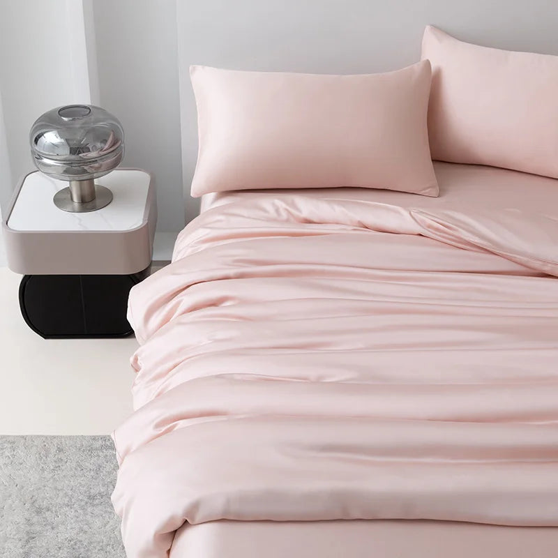 High End 100% Bamboo Bed Sheet Set Luxury Smooth Fitted Bed Sheet Flat Top Sheets Pillowcase Silky Cooling Bedding Set 4/6Pcs