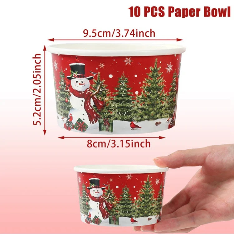 Christmas Santa Claus Disposable paper Bowls