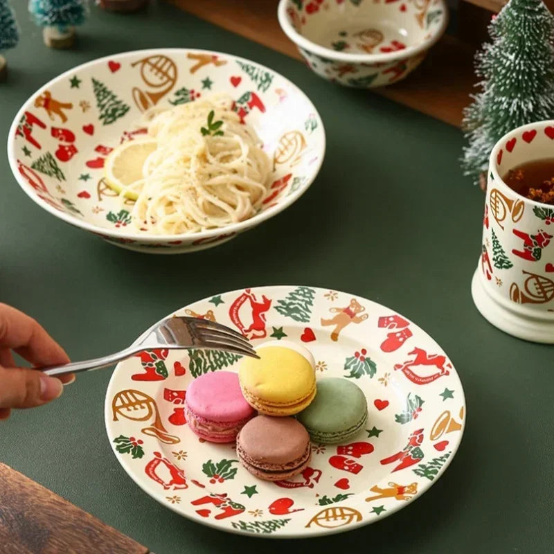 Christmas Ceramic Tableware Retro Bowls