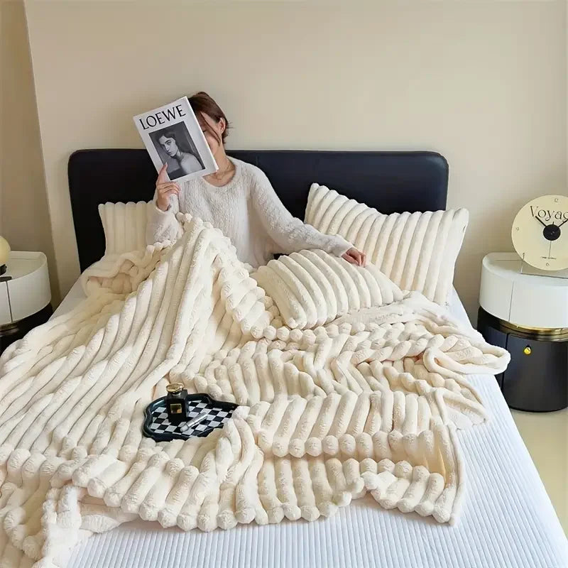 Soft Solid Color Rabbit Velvet Blanket