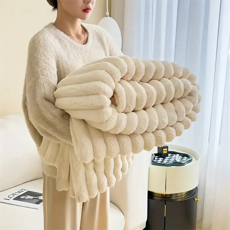 Soft Solid Color Rabbit Velvet Blanket