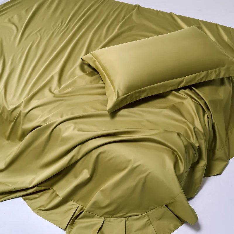 High End Egyptian Cotton Bed Sheet Set 1000TC Fitted Sheet Flat Top Sheets Pillowcase Luxury Bedding Set Double King Queen Size