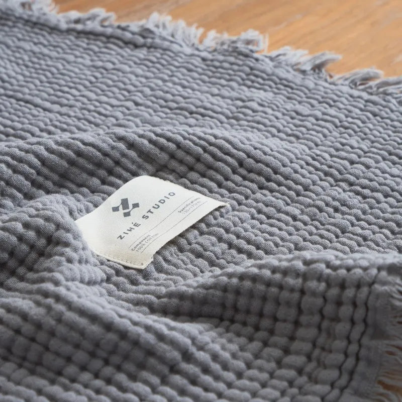 Soft, Anti-Pilling, Yarn-Dyed Knit Blanket for Sofa, Bed & More