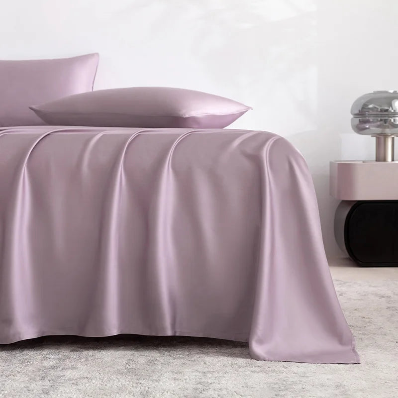 High End 100% Bamboo Bed Sheet Set Luxury Smooth Fitted Bed Sheet Flat Top Sheets Pillowcase Silky Cooling Bedding Set 4/6Pcs