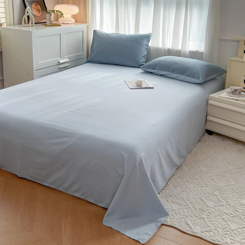 2-side Solid Color Brush Fabric Bed Set- 4 Pieces