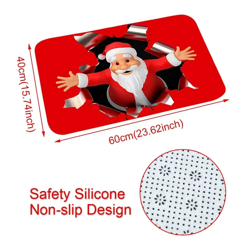 Christmas Door Mat-Santa Claus Outdoor Carpet