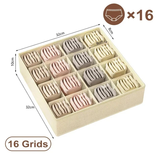 Foldable Underwear Organizer Box – Drawer Divider for Bras, Panties, Socks & Closet Storage