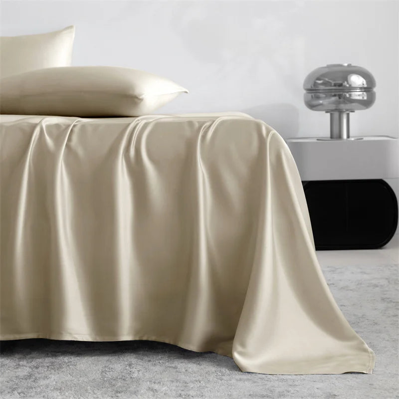High End 100% Bamboo Bed Sheet Set Luxury Smooth Fitted Bed Sheet Flat Top Sheets Pillowcase Silky Cooling Bedding Set 4/6Pcs