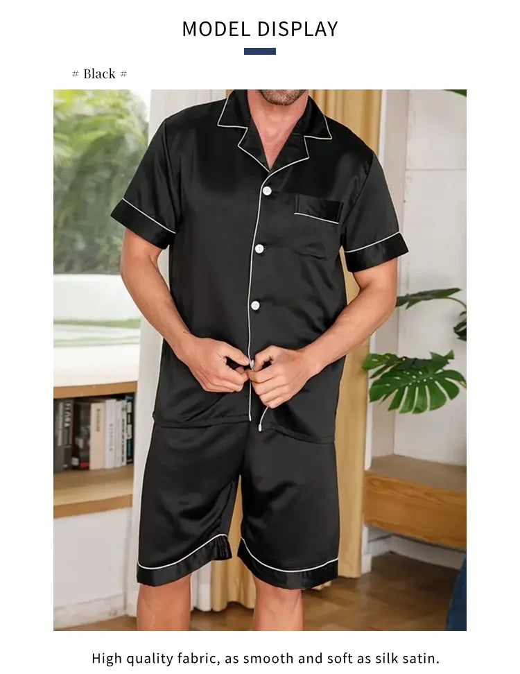 Men Satin Pajama Set