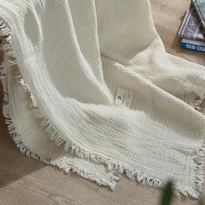 Soft, Anti-Pilling, Yarn-Dyed Knit Blanket for Sofa, Bed & More