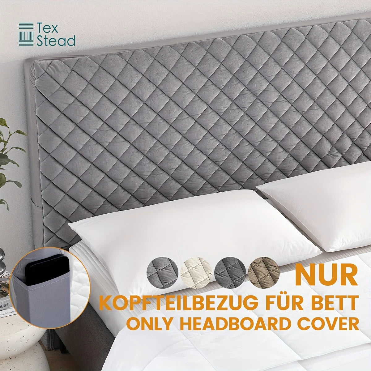 Solid Color Bed Back Slipcover