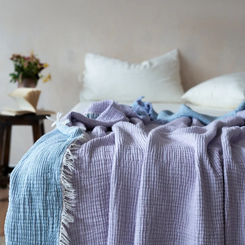 Soft, Anti-Pilling, Yarn-Dyed Knit Blanket for Sofa, Bed & More