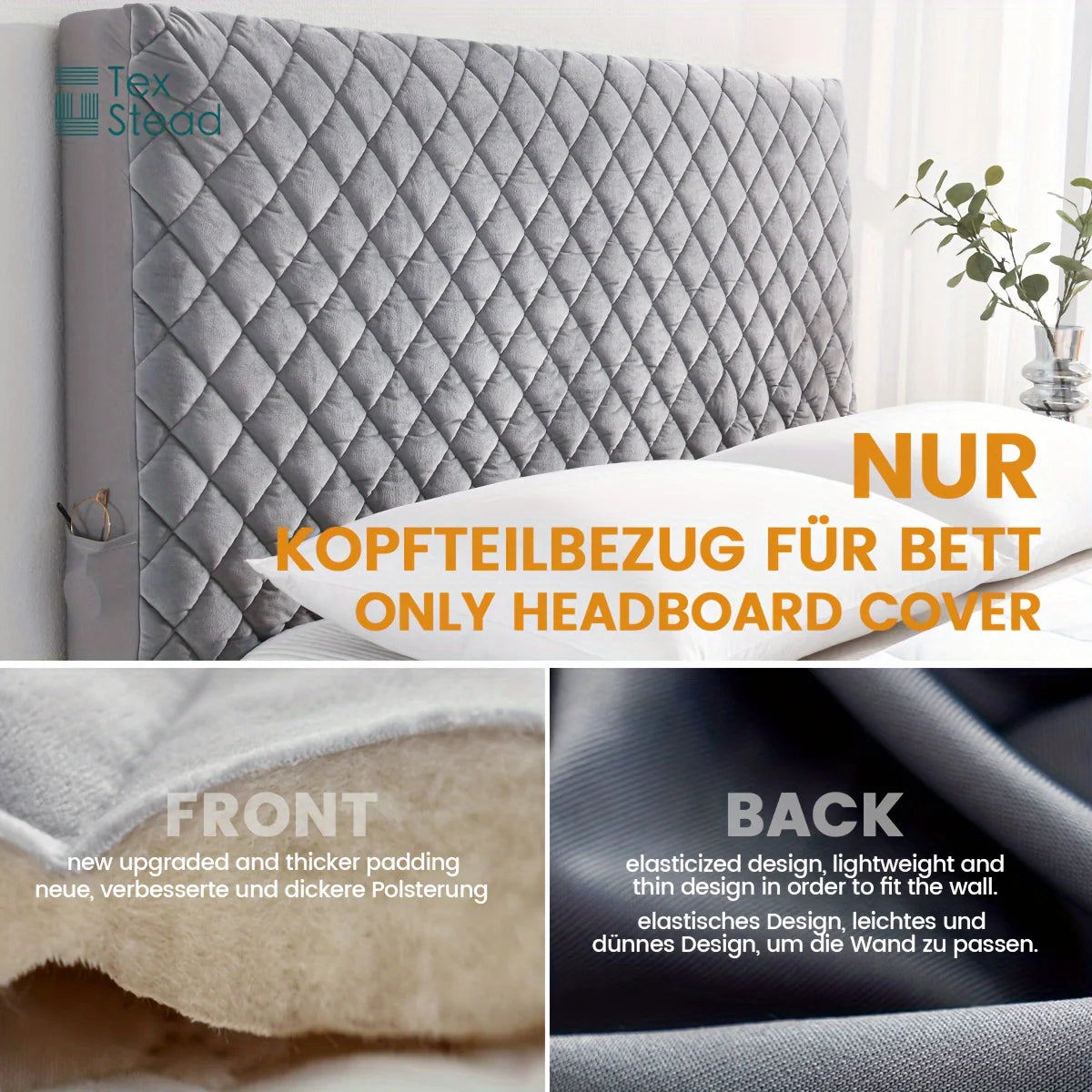 Solid Color Bed Back Slipcover