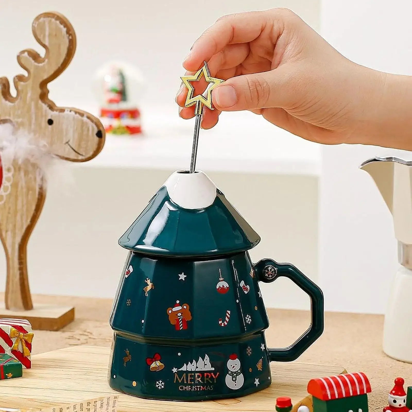 Christmas Tree Mug Ceramic Xmas Cup