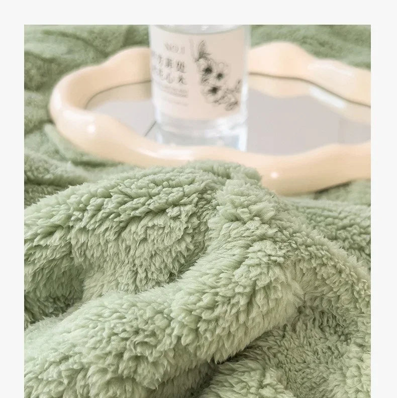 Warm Coral Velvet Throw Blanket