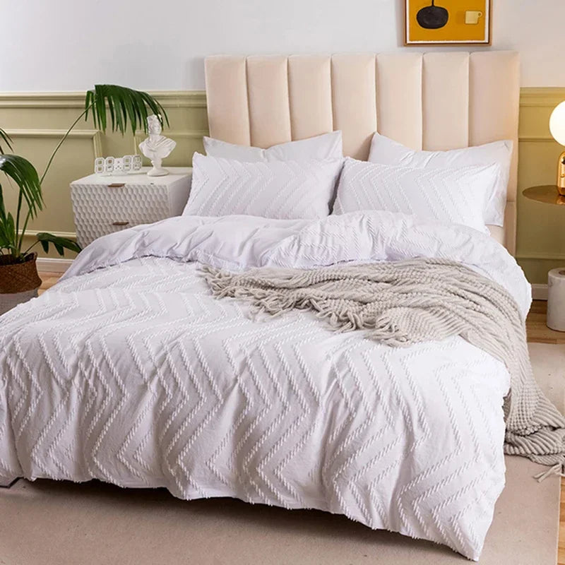 High-quality Ripple Cut Flowers Queen Duvet Cover Set